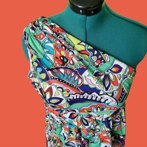 Colorful One-Shoulder Dress Size L